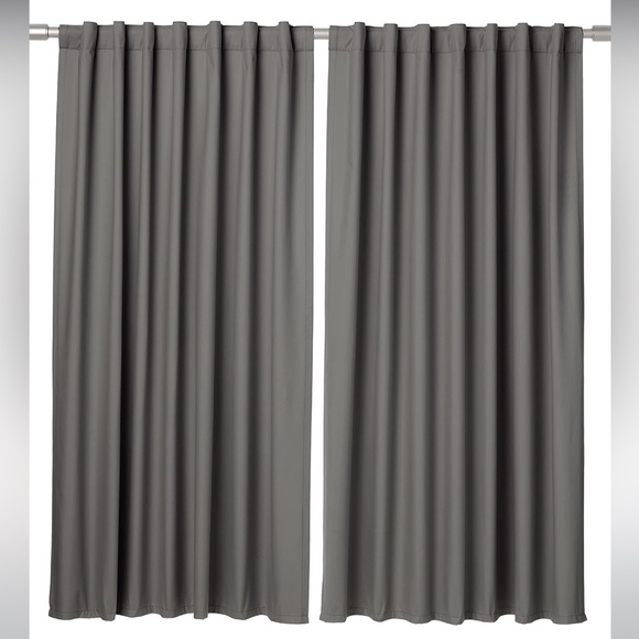 Amazon Basics Dark Grey Blackout Curtain Set - Picture 2 of 2